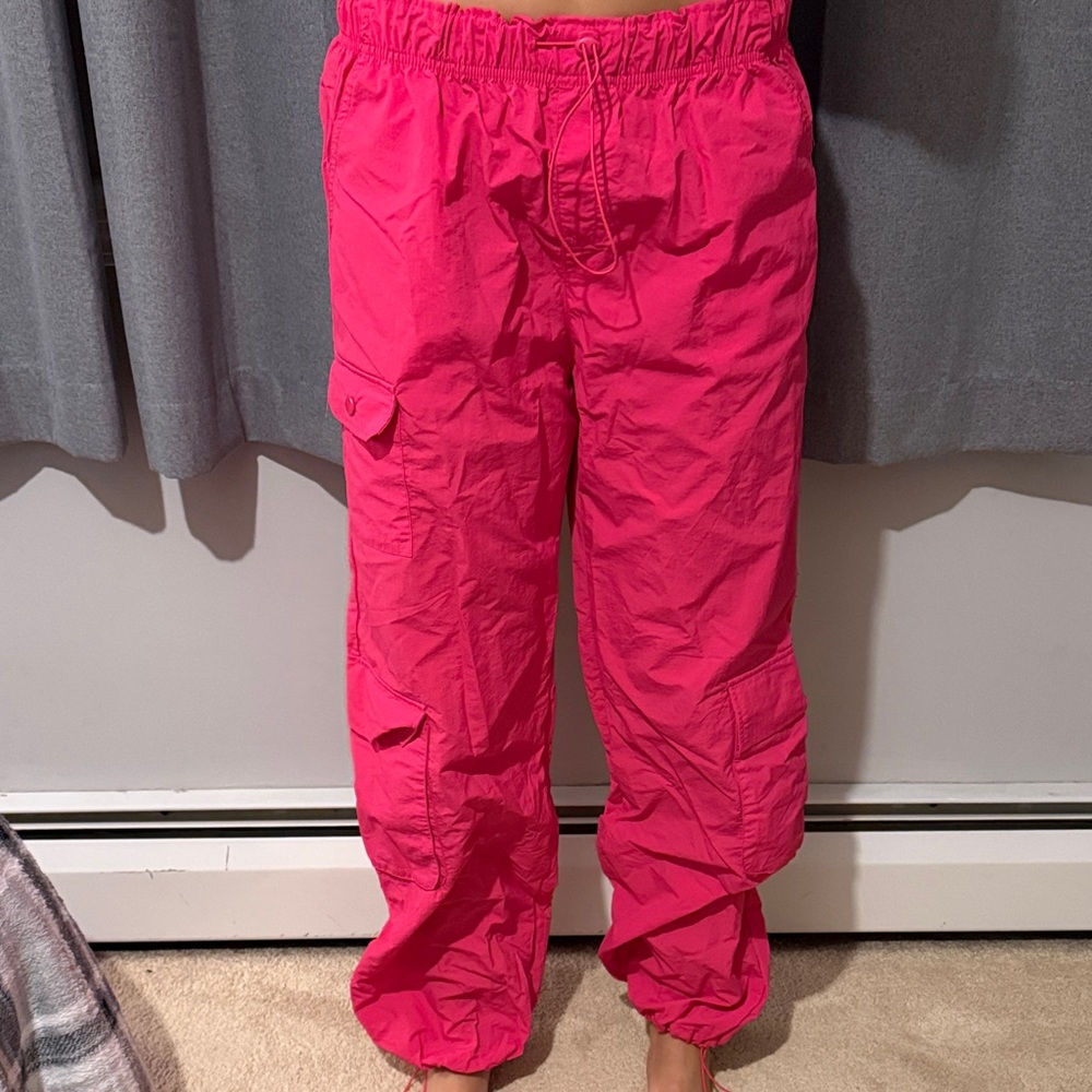 Women’s Adjustable Pink Cargo Pants